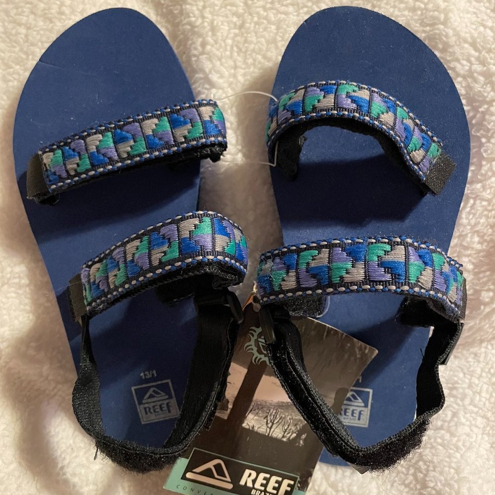 New Reef Blue Convertible Sandal Children's 13/1 (Europe 29/30) Hook Loop Unisex
